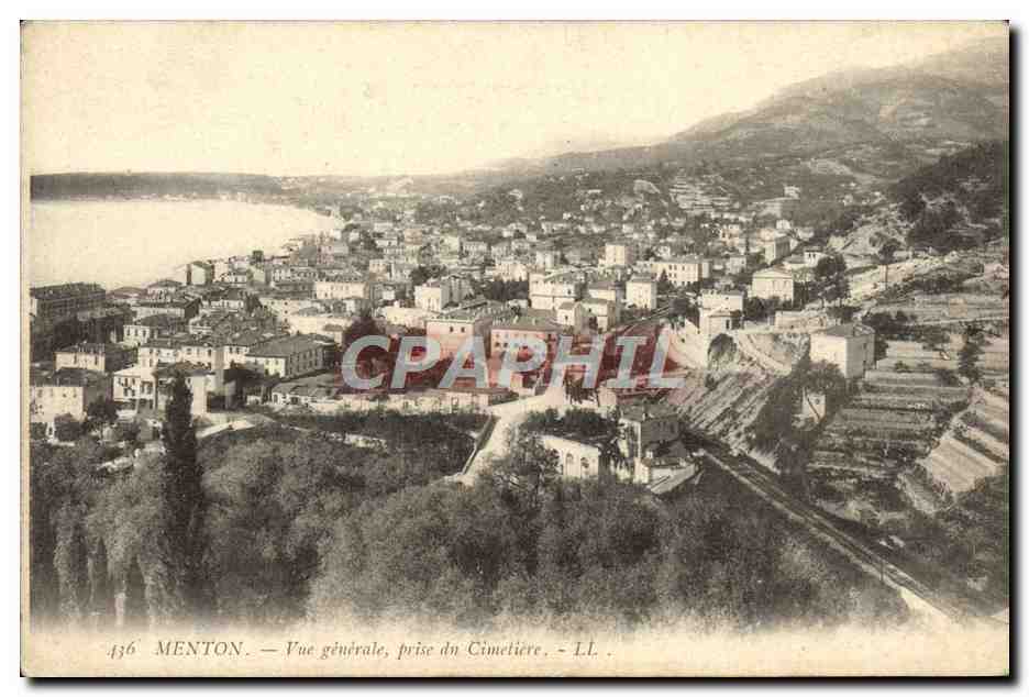 CPA Menton Vue Generale Prise du Cimetiere