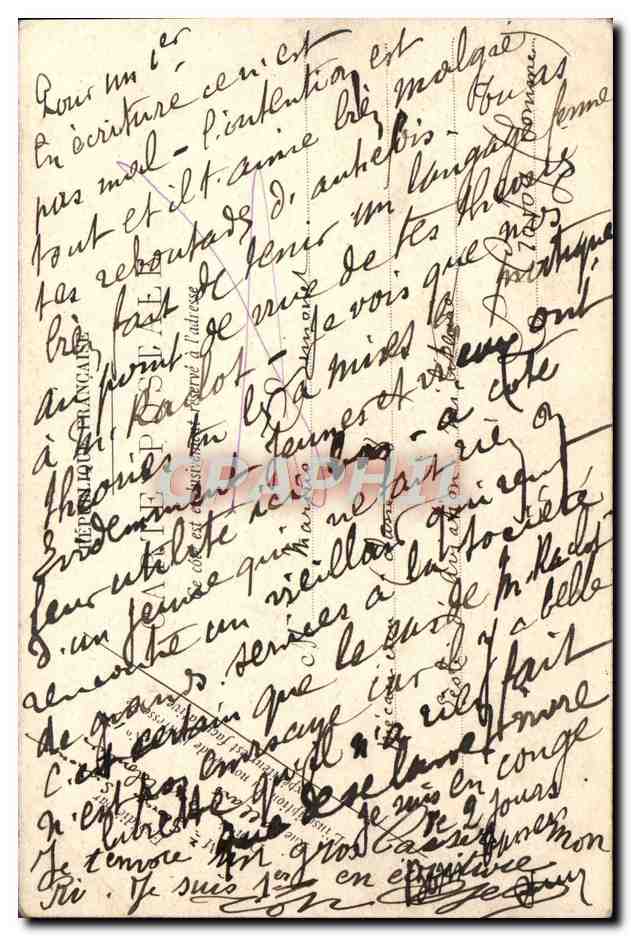 CPA Menton Vue Generale Prise du Cimetiere — Rückseite