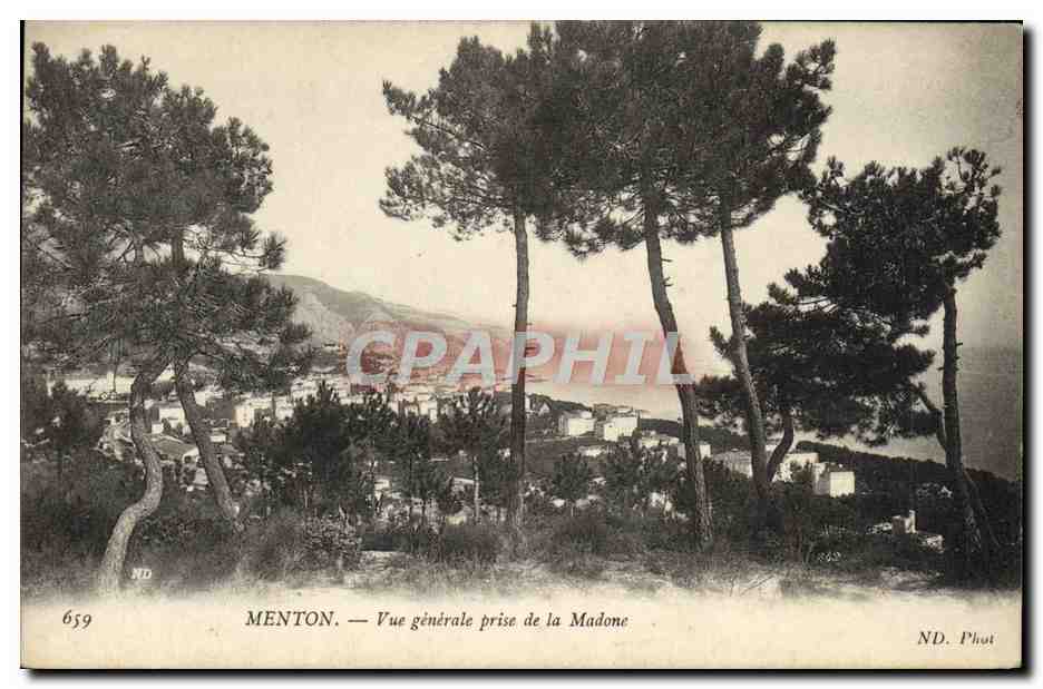 CPA Menton Vue Generale Prise de la Madone