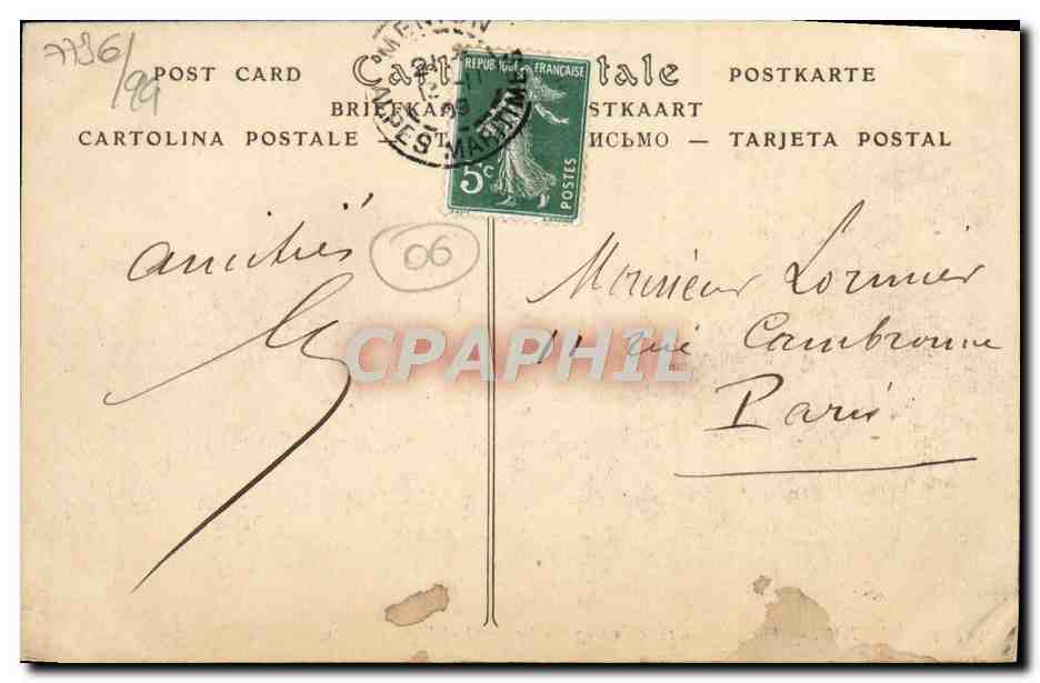CPA Menton Vue Generale Prise Du Cap Martin — Rückseite
