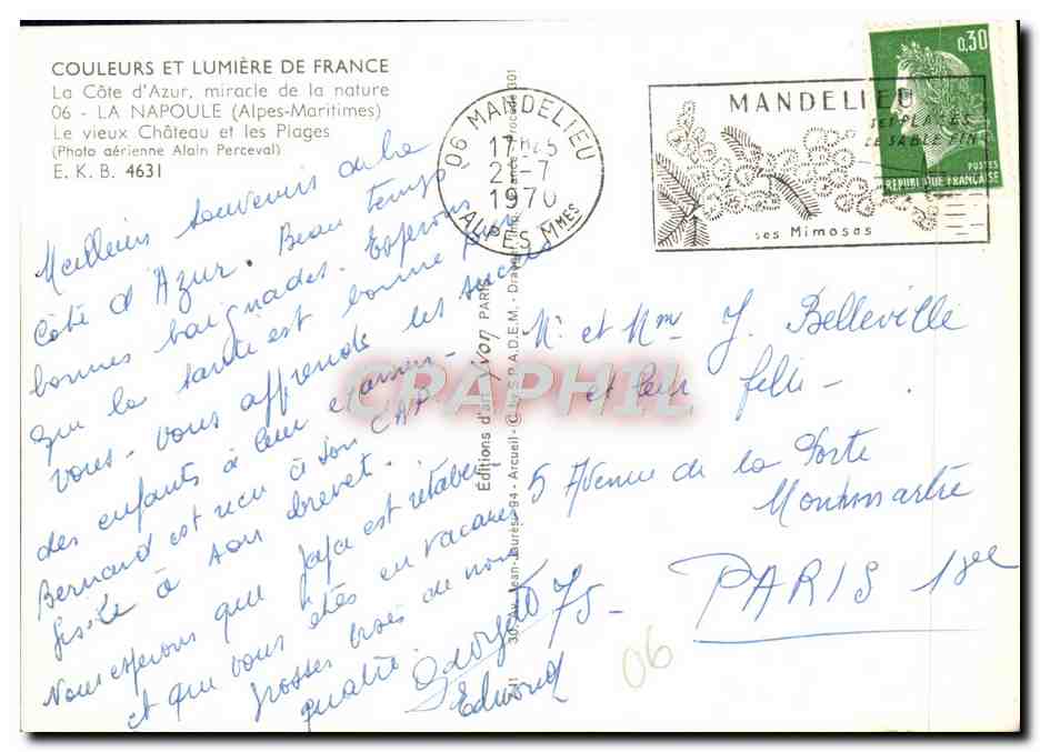 CPM La Napoule Le Vieux Chateau et les Plages — Rückseite