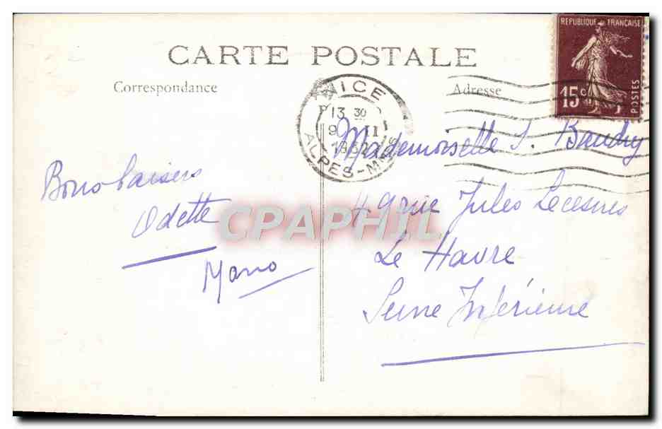 CPM La Napoule Pointe de pendus  — Rückseite