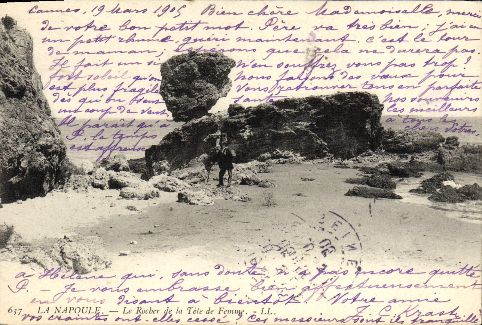 CPM La Napoule Le Rocher de la Tete du Femme