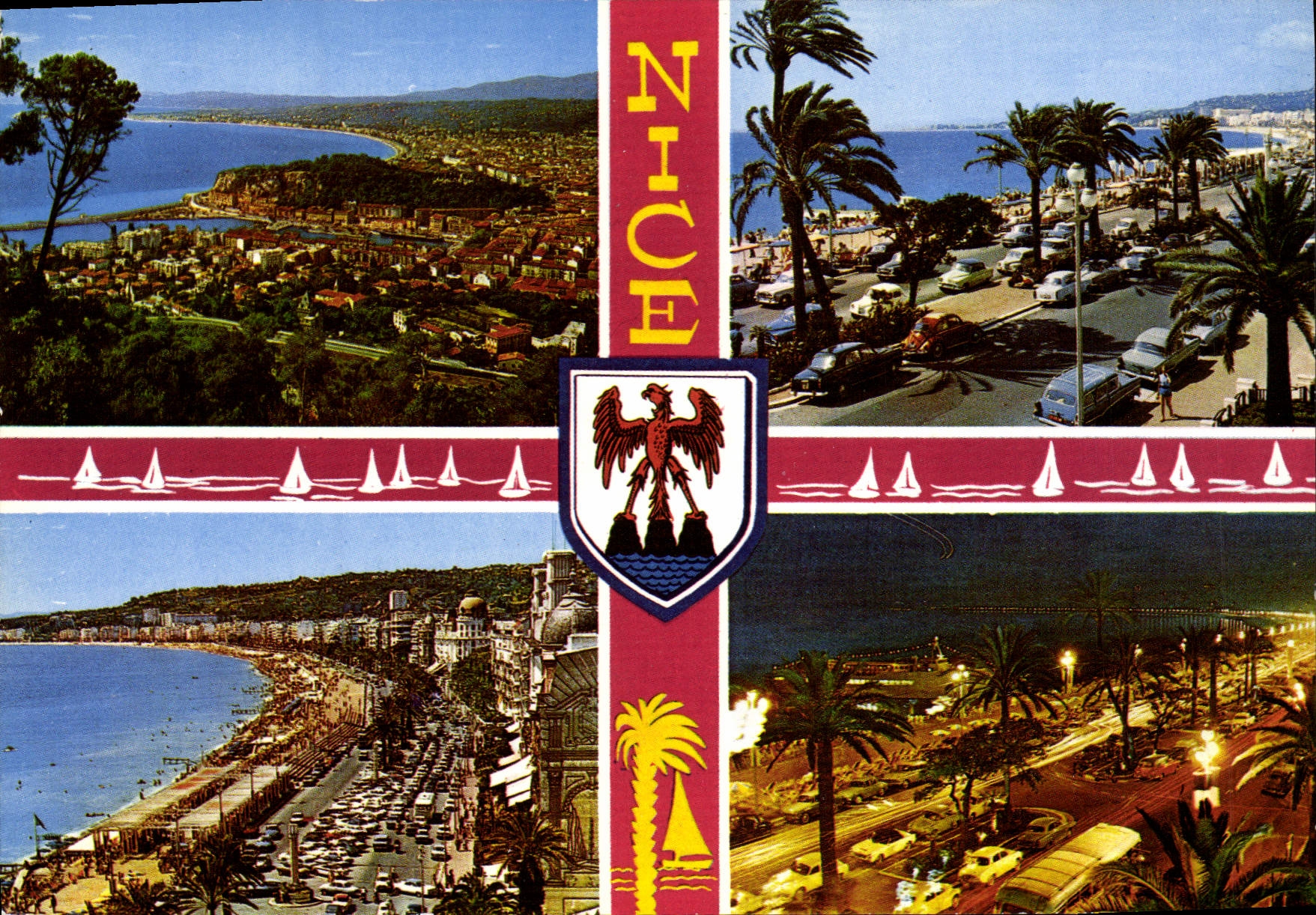 Nice — Vue générale, Promenade des Anglais et nuit — CPAPHIL