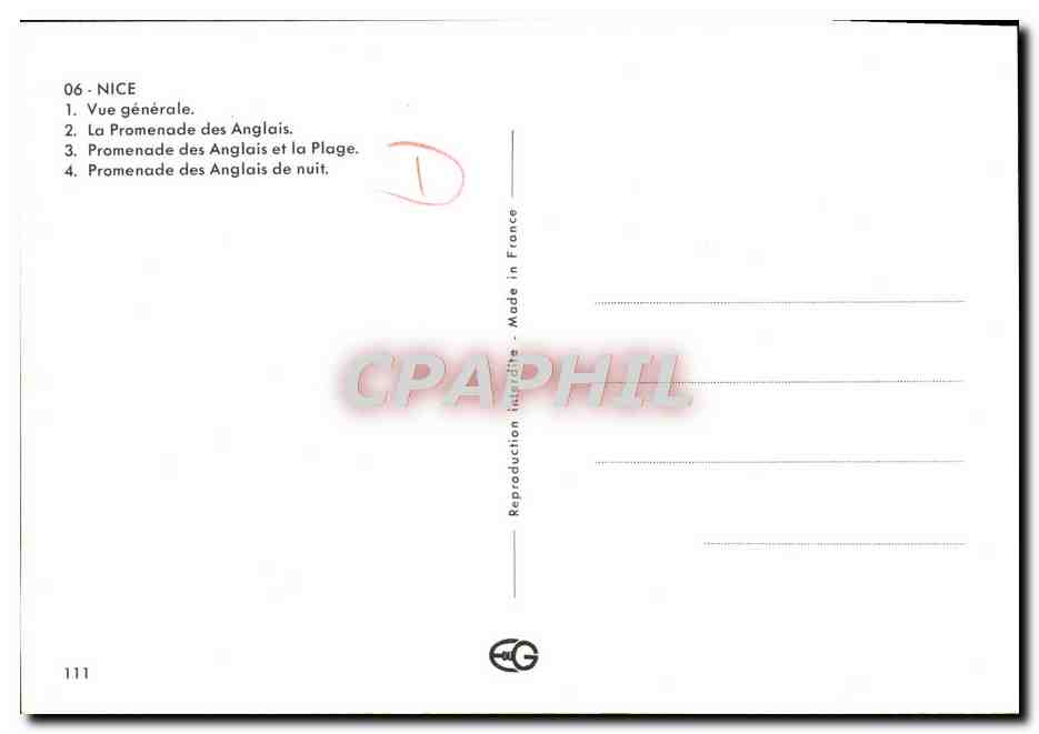 Nice — Vue générale, Promenade des Anglais et nuit — CPAPHIL — Reverso