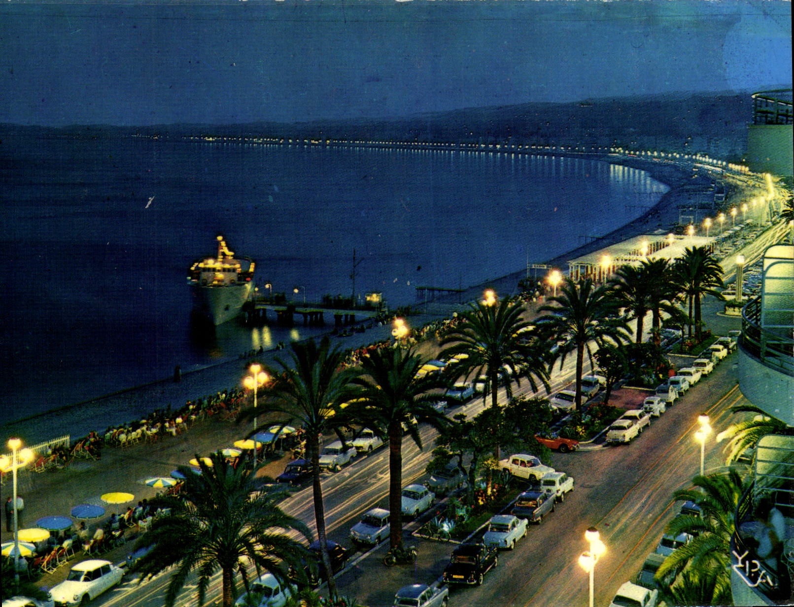 CPM Nice Cote D'Azur La Promenade des Anglais la nuit 