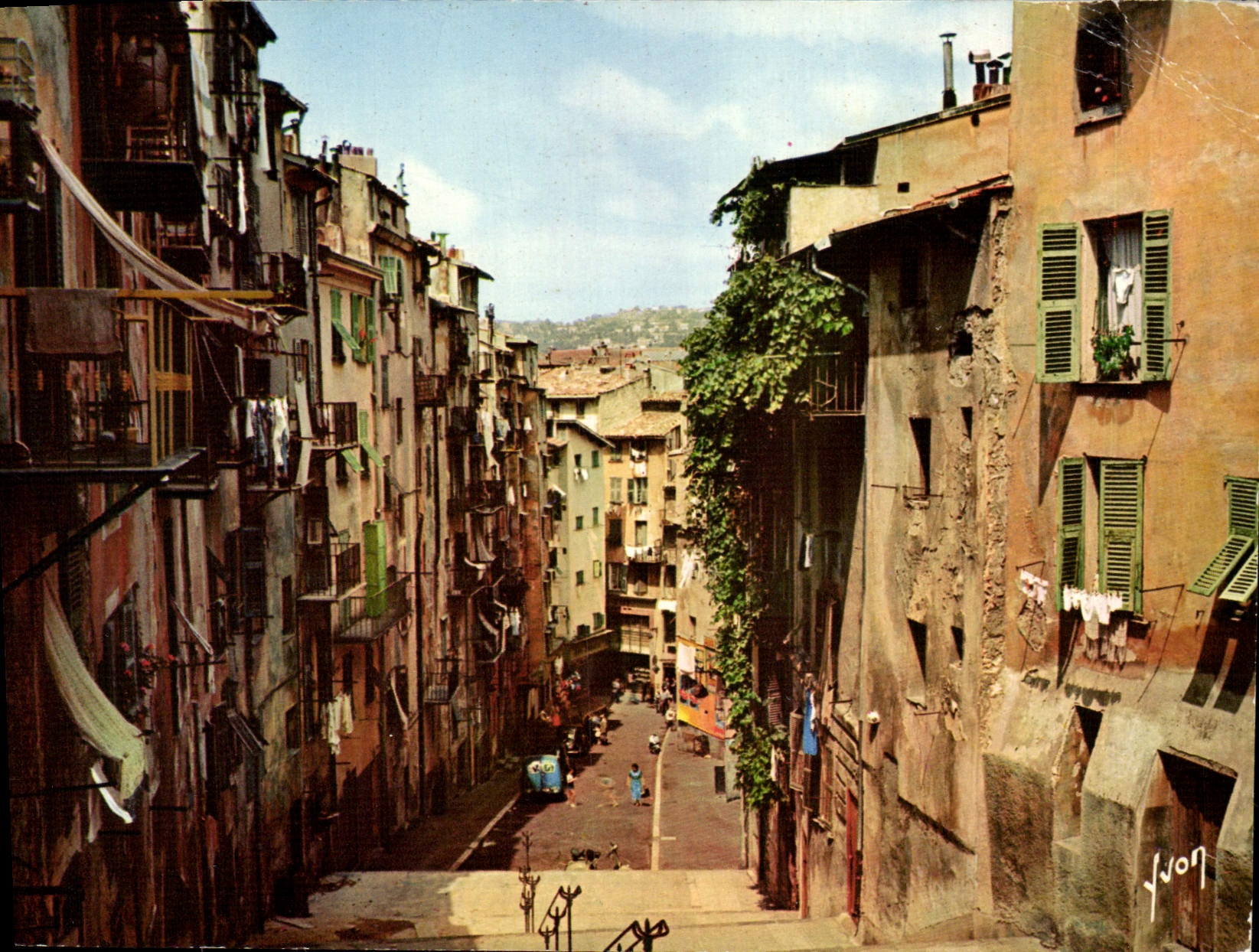 Vista della Rue Guigois a Nizza — Alpi Marittime — Edizione Yvon