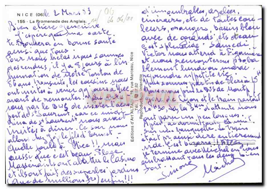 CPM Nice La Cote d'Azur La Promenade Des Anglais — Rückseite