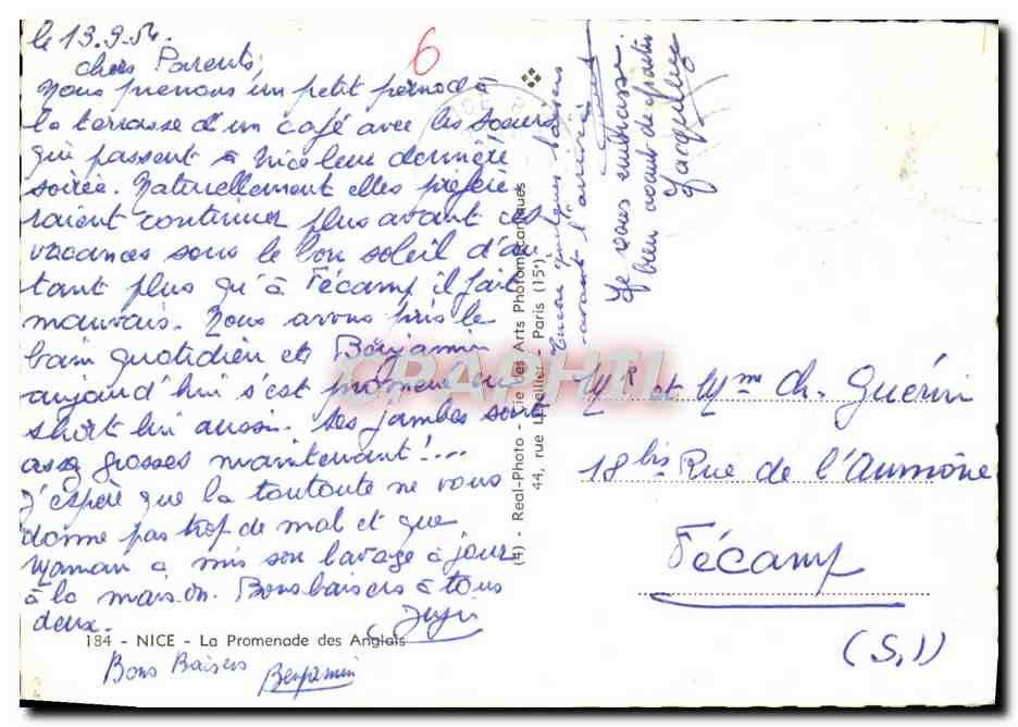 CPA Nice La Promenade Des Anglais — Verso