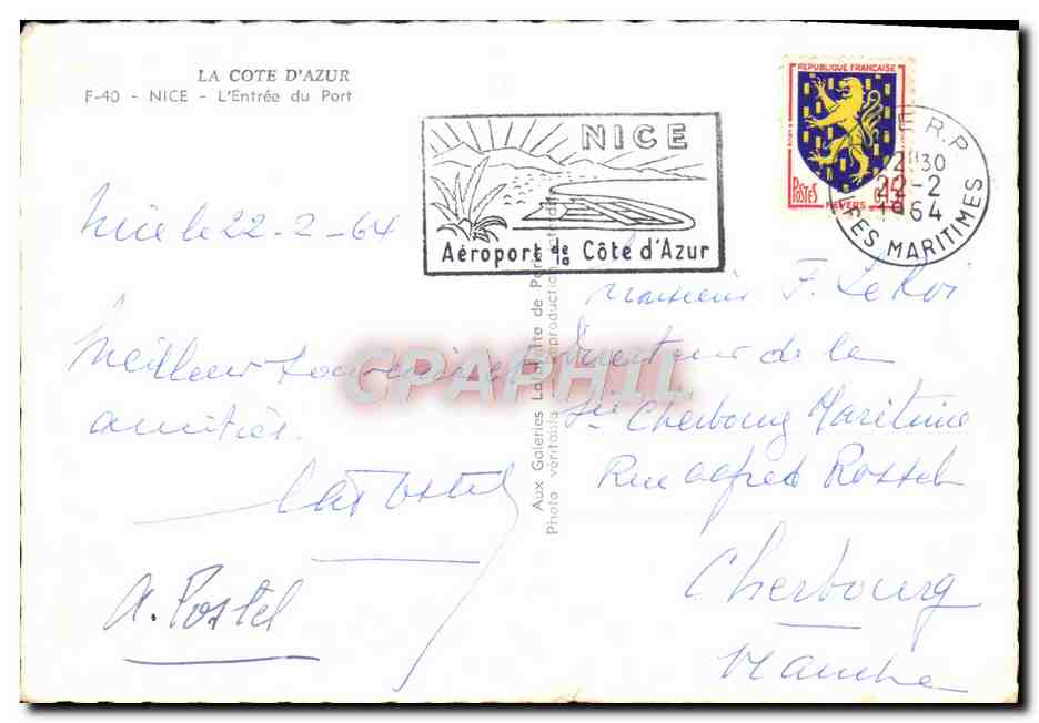CPA Nice L'Entree du Port — Verso