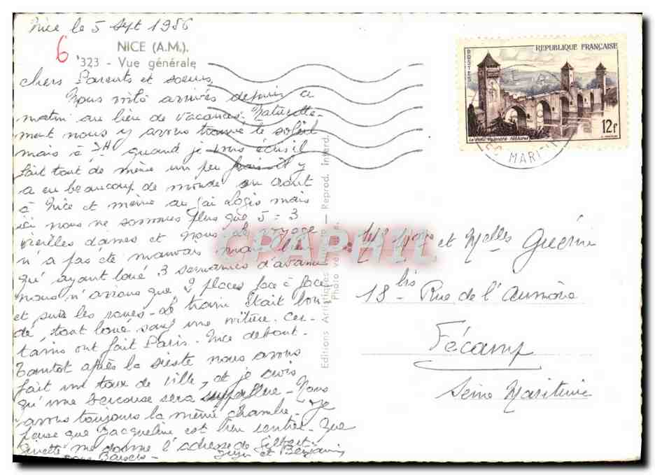 CPA Nice Vue Generale — Verso