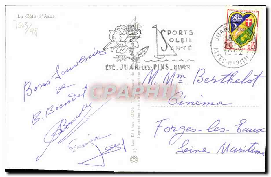 CPM Nice Souvenir  — Verso