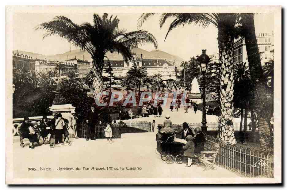 CPA Nice Jardins du Roi Albert 1er et le casino