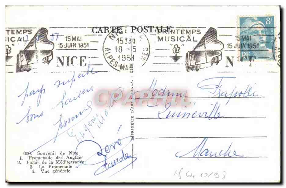 CPA Nice  — Verso