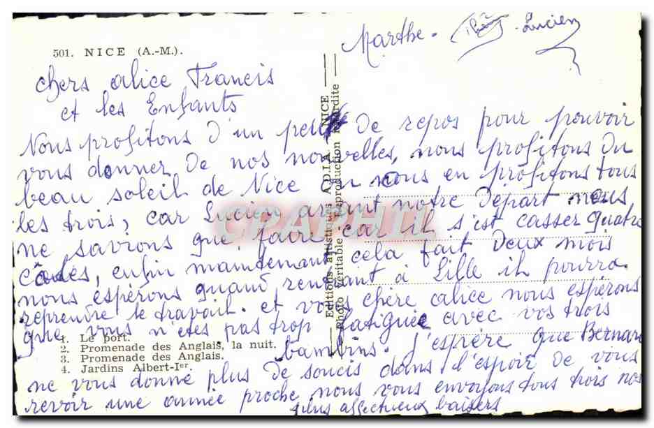 CPA Nice  — Verso