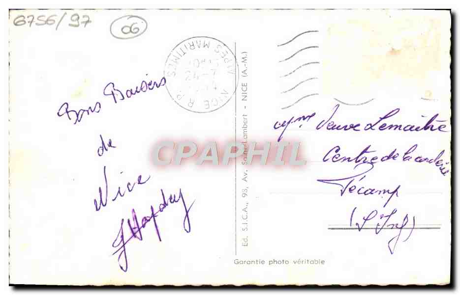 CPA Nice La promenade des Anglais  — Verso