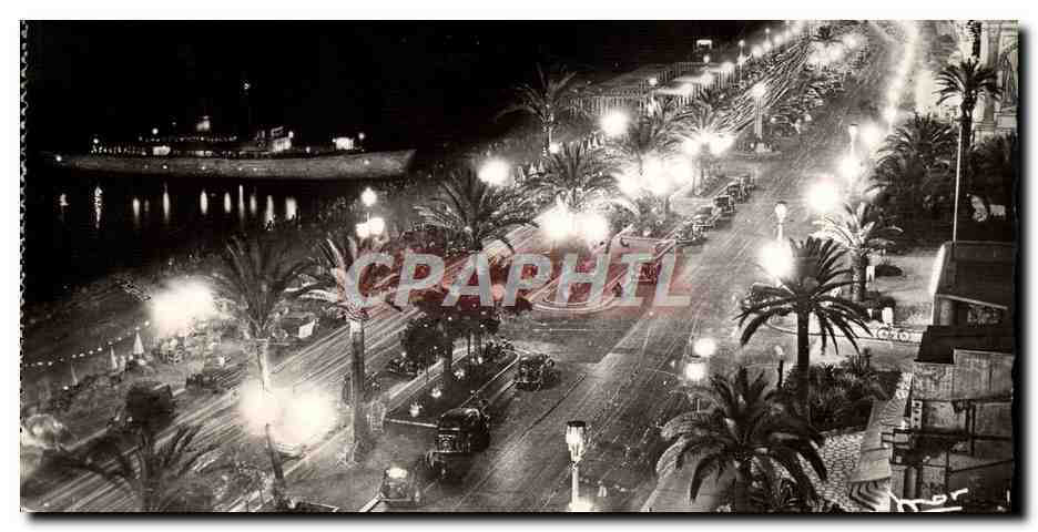 CPA Nice La Promenade des Anglais la nuit