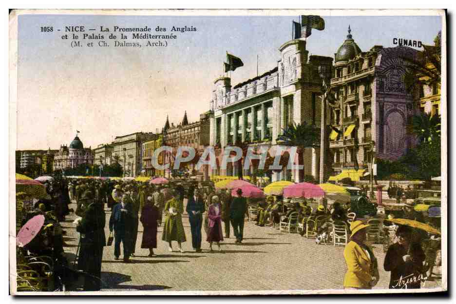CPA Nice La Promenade Des Anglais et le palais de la Mediterranee