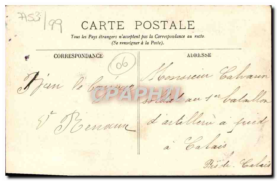 CPA Nice L'Avrenue de la Gare — Rückseite