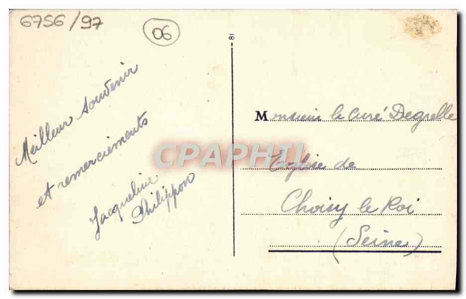 CPA Nice La Promenade des Anglais — Verso