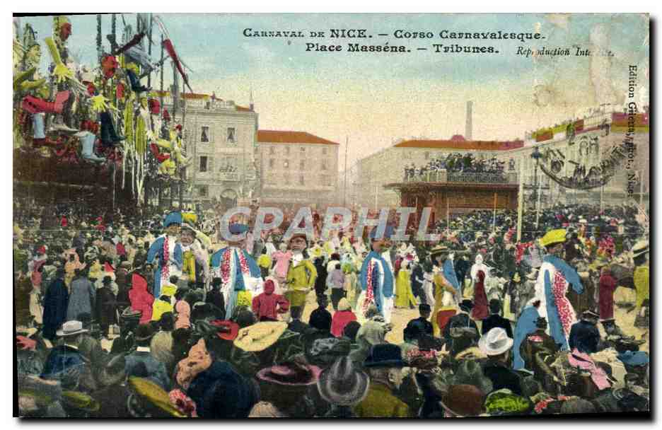 CPA Nice Corso Carnavalesque Place Massena Tribunes