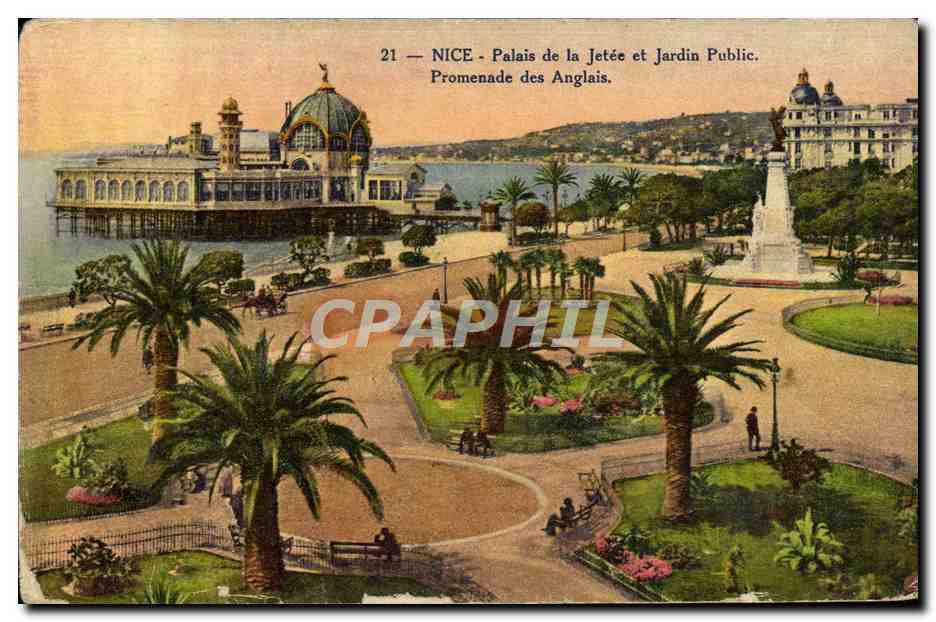 CPA Nice Palais de la Jetee et Jardin Public