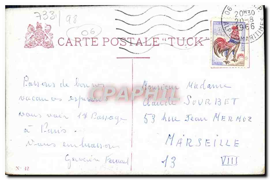 CPA Nice Casino Municipal Jardin Albert 1er — Rückseite