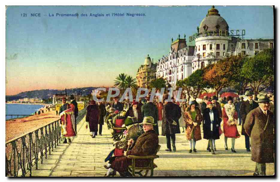 CPA Nice La Promenade Des Anglais et L'Hotel Negresco