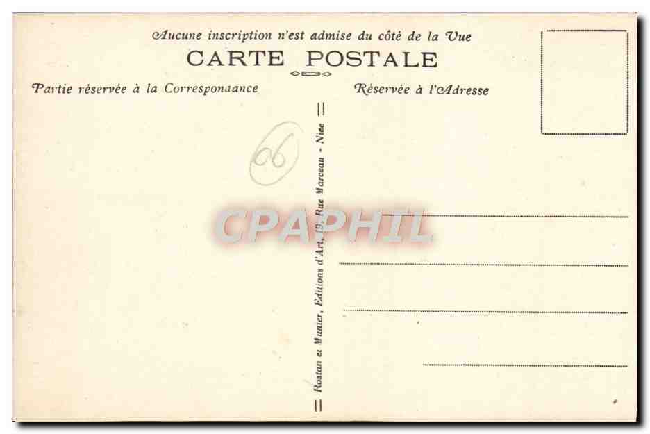 CPA Nice Le Port et le Mont Boron — Verso