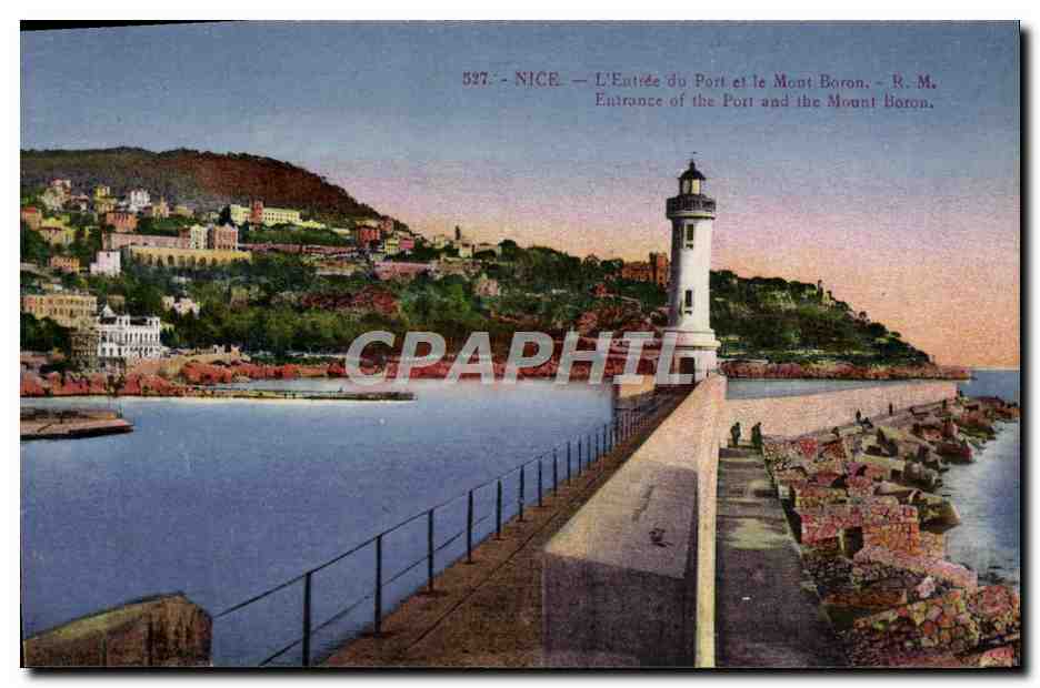 CPA Nice L'Entree du Port et le Mont Boron