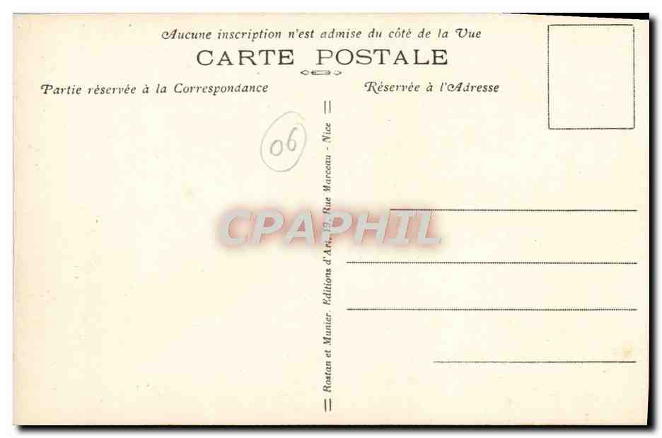 CPA Nice L'Entree du Port et le Mont Boron — Verso