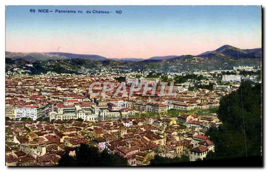 CPA Nice Panorama Vu du Chateau