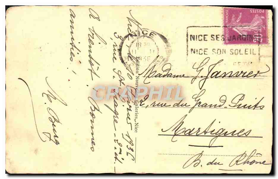 CPA Nice La Promenade Des Anglais — Rückseite