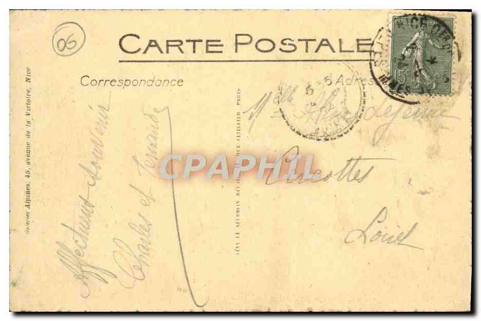 CPA Nice Le Casino Le Jardin Public — Rückseite