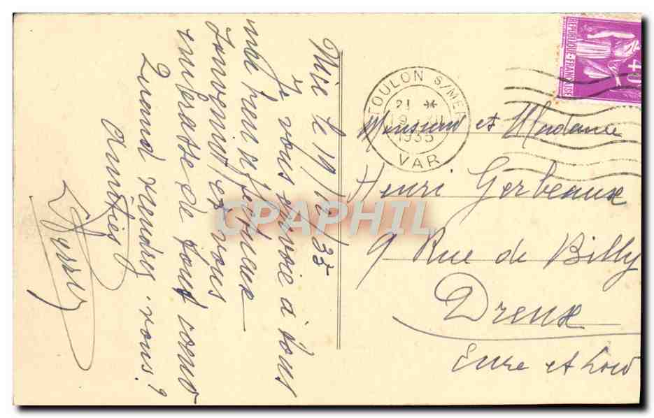 CPA Nice Quai des Etats Unis  — Verso