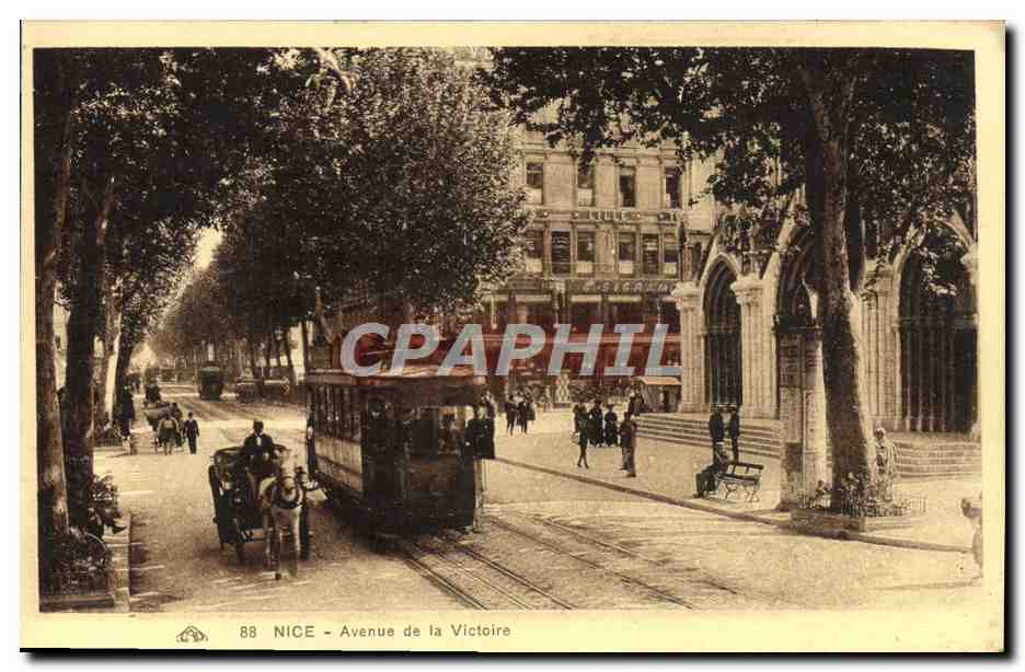 CPA Nice Avenue de la Victoire Tramway