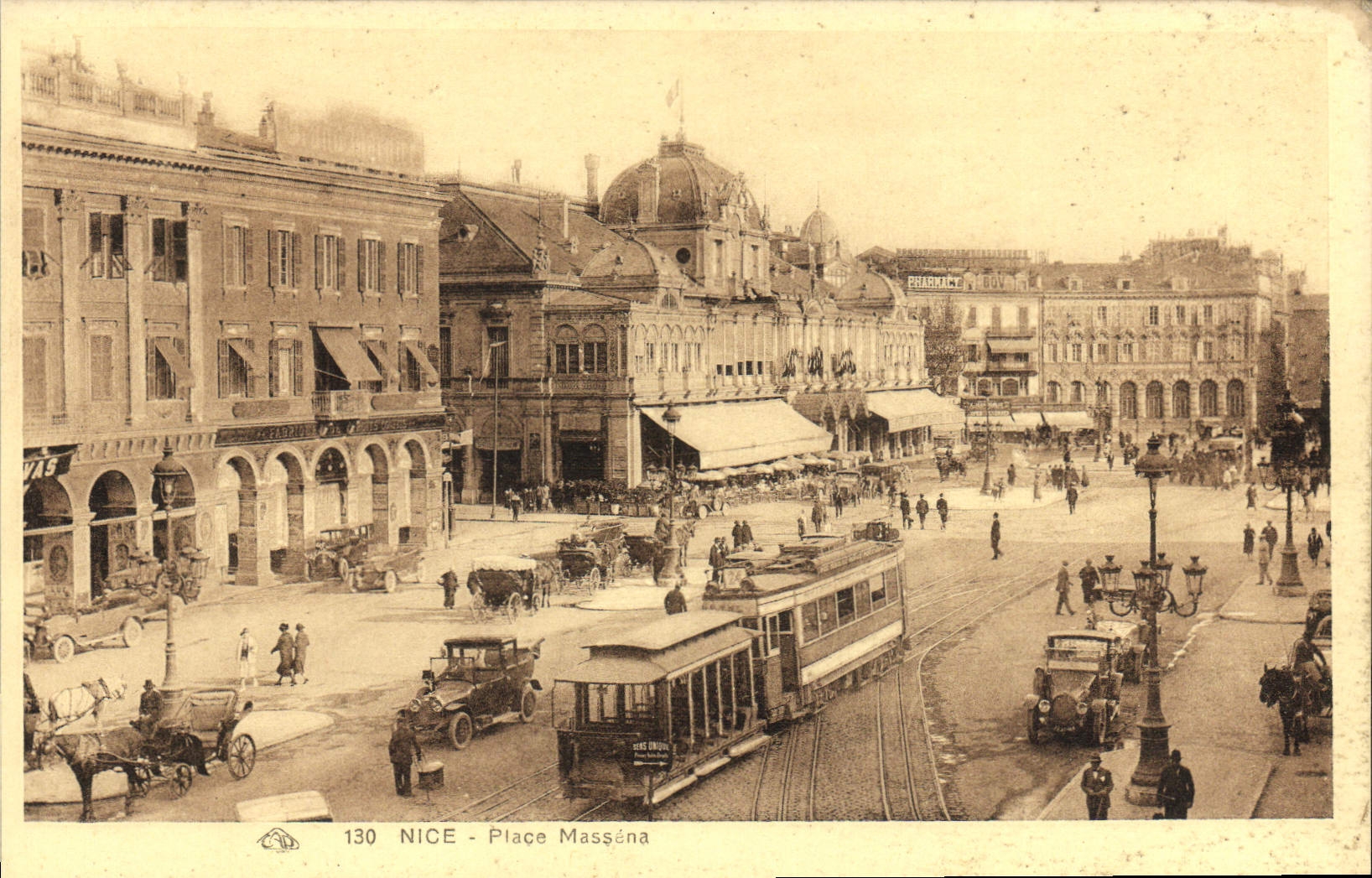 CPA Nice Place Massena Tramway