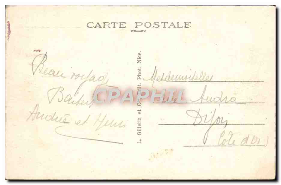 CPA Nice La Promenade des Anglais  — Rückseite