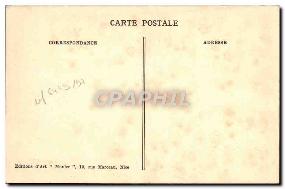 CPA Nice La Grotte du Jardin Albert 1er  — Rückseite
