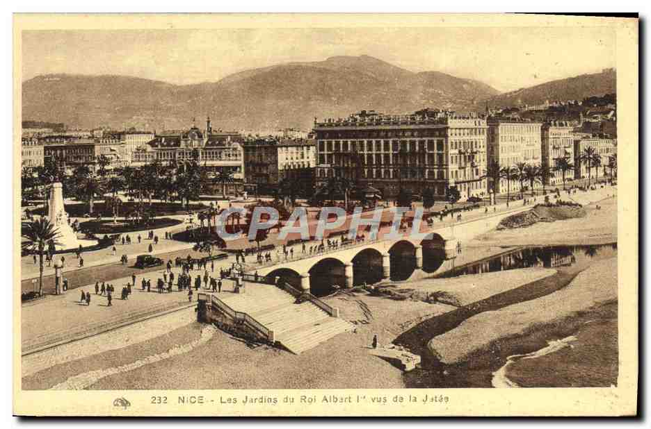 CPA Nice Les Jardins du Roi Albert 1er vus de la Jetee 