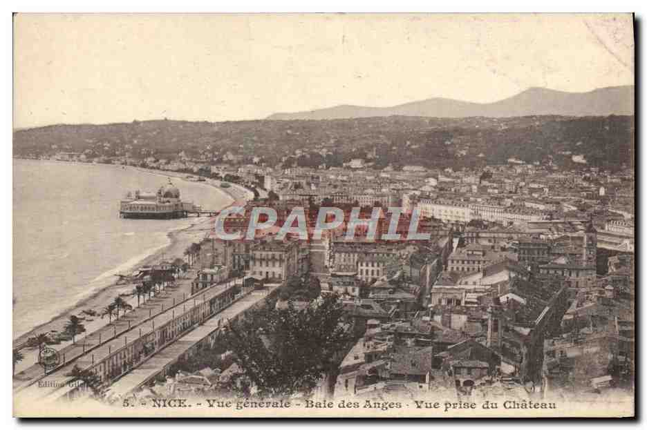 CPA Nice Vue generale Baie des Anges Vue prise du Chateau