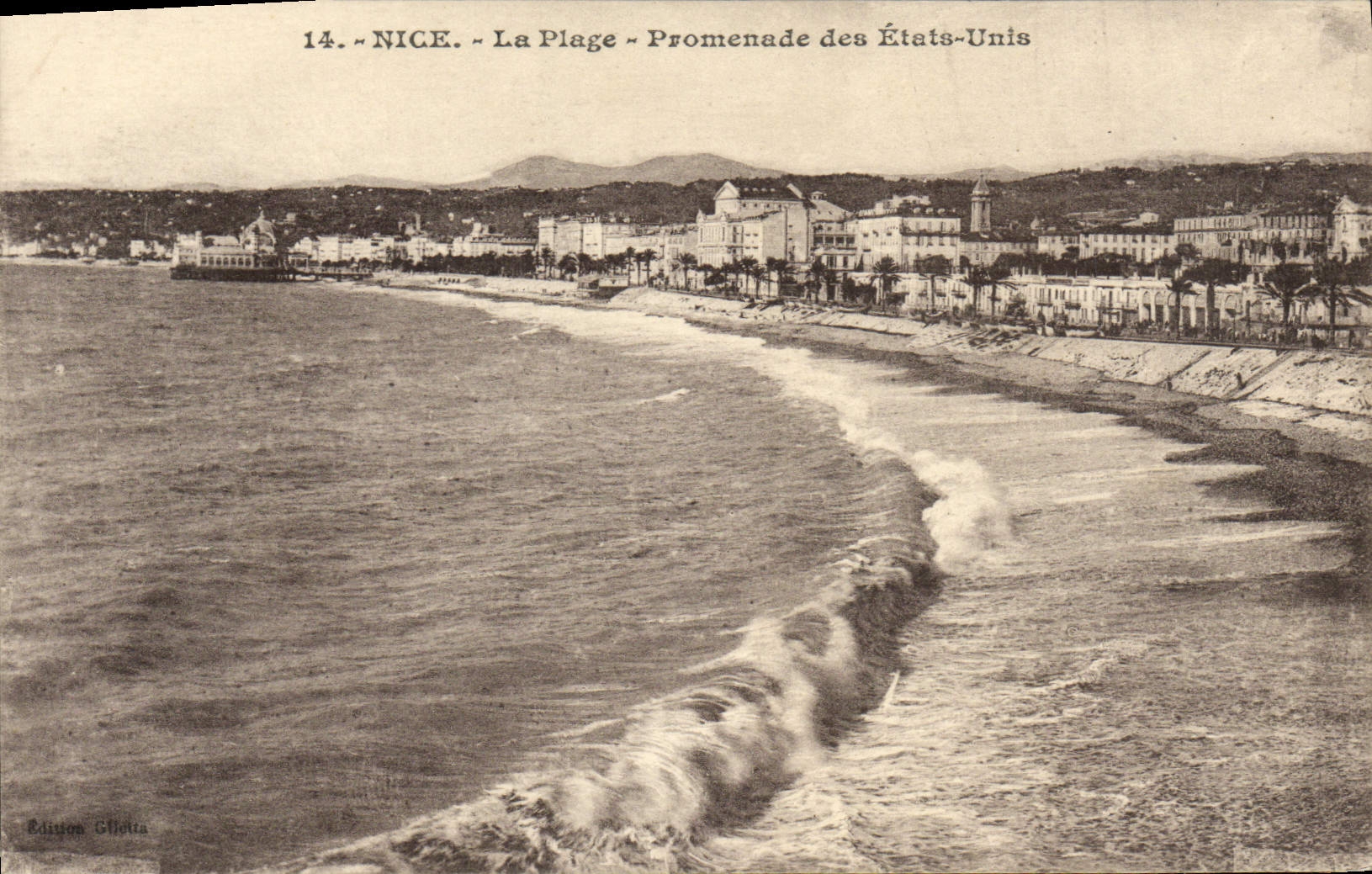 CPA Nice La Plage Promenade des Etats Unis 