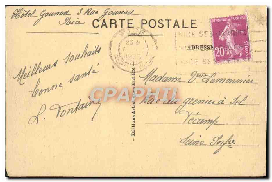 CPA Nice Le Square Massena  — Verso