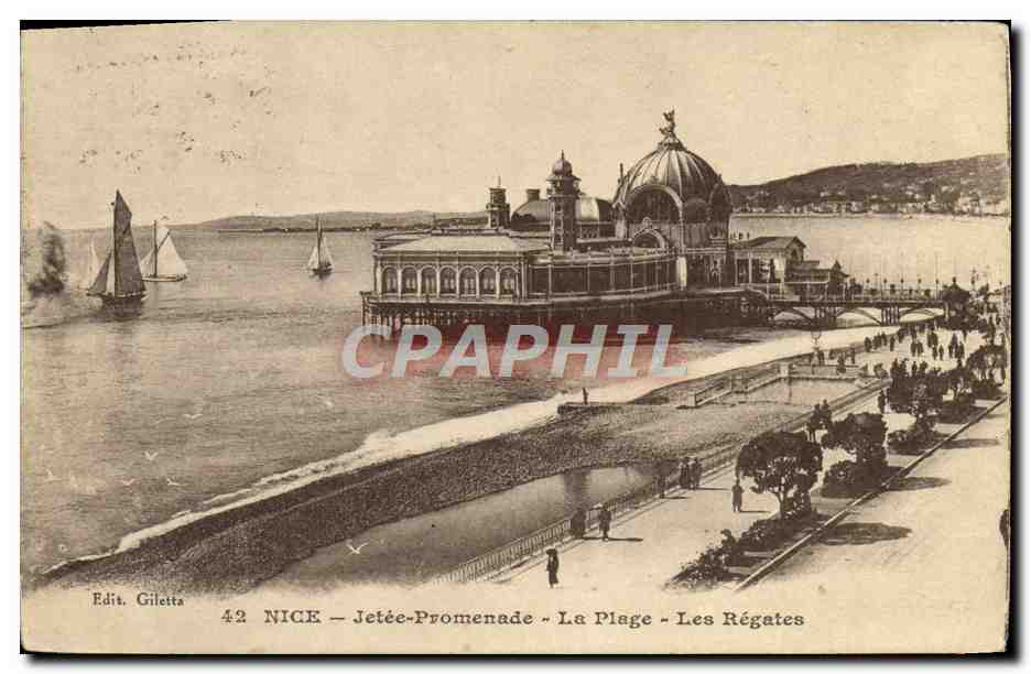 CPA Nice Jetee Promenade La Plage Les Regates 