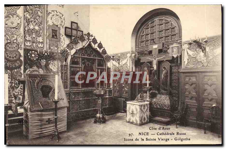 CPA Nice Cathedrale Russe lcine de la Sainte Vierge Golgotha Russie Russia 