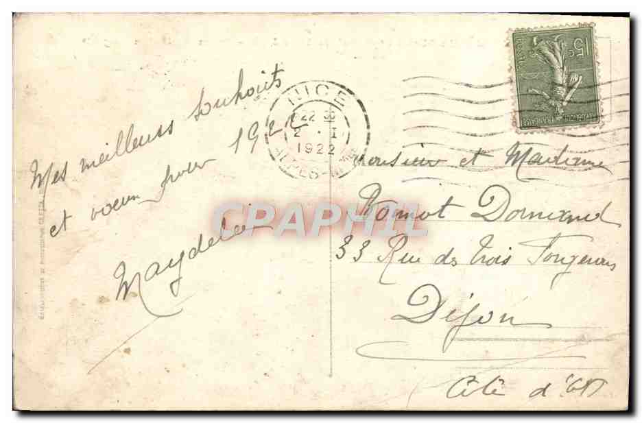 CPA Nice Jardin Albert 1er et Palais de la Jetee Promenade des Anglais  — Rückseite
