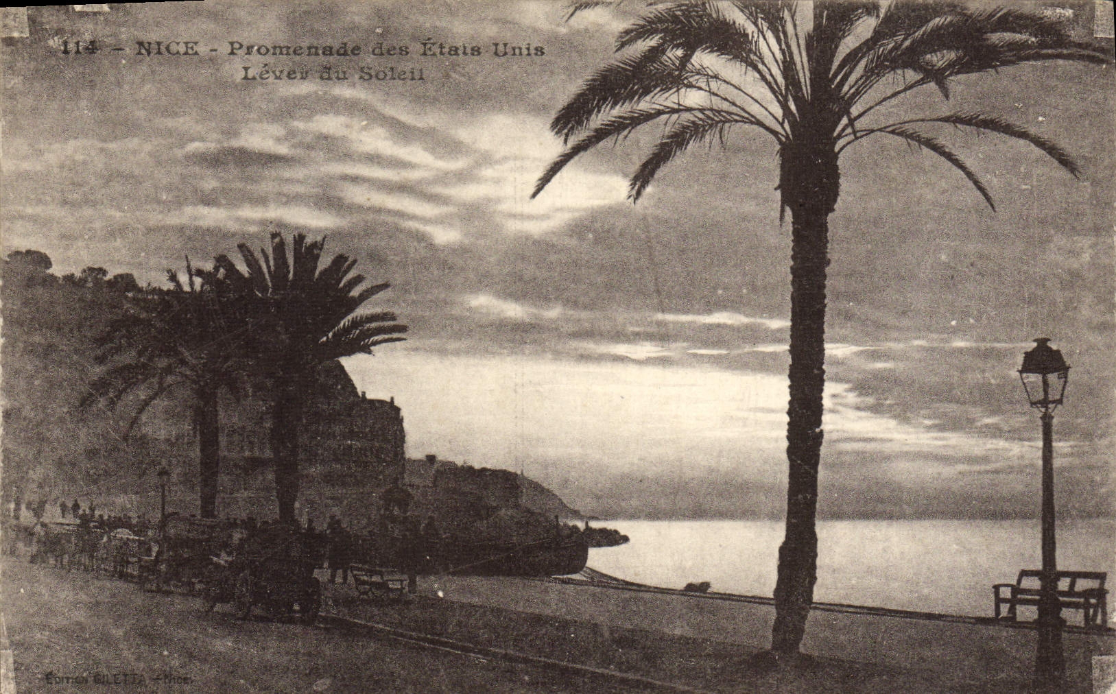 CPA Nice Promenade des Etais Unis lever du soleil 
