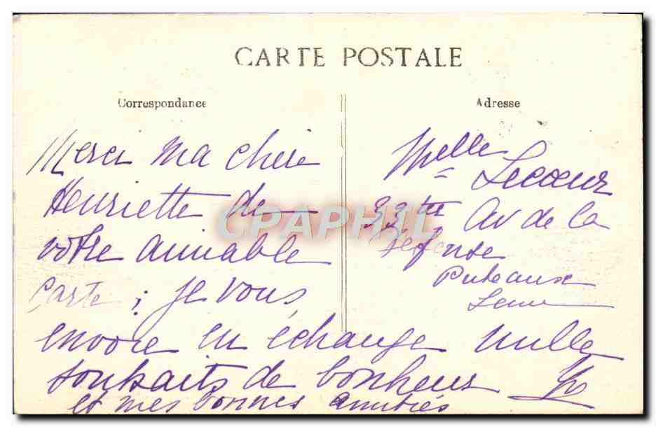 CPA Nice La Jetee Promenade  — Rückseite