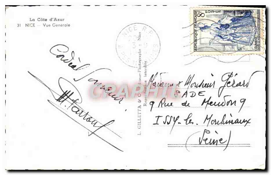 CPA Nice Vue Generale  — Verso