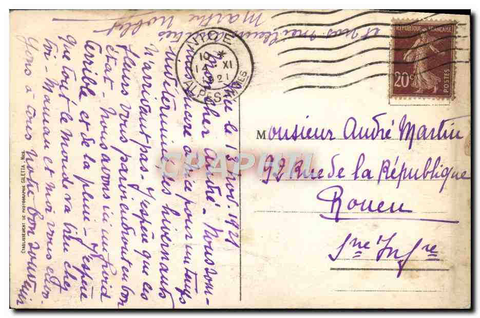 CPA Nice Vu entre les Palmiers  — Verso